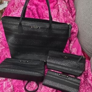 Kate Spade Black and Sparkle Tote Collection